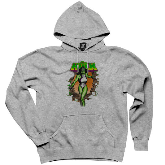 She Hulk Duvar Gri Kapşonlu Sweatshirt Hoodie
