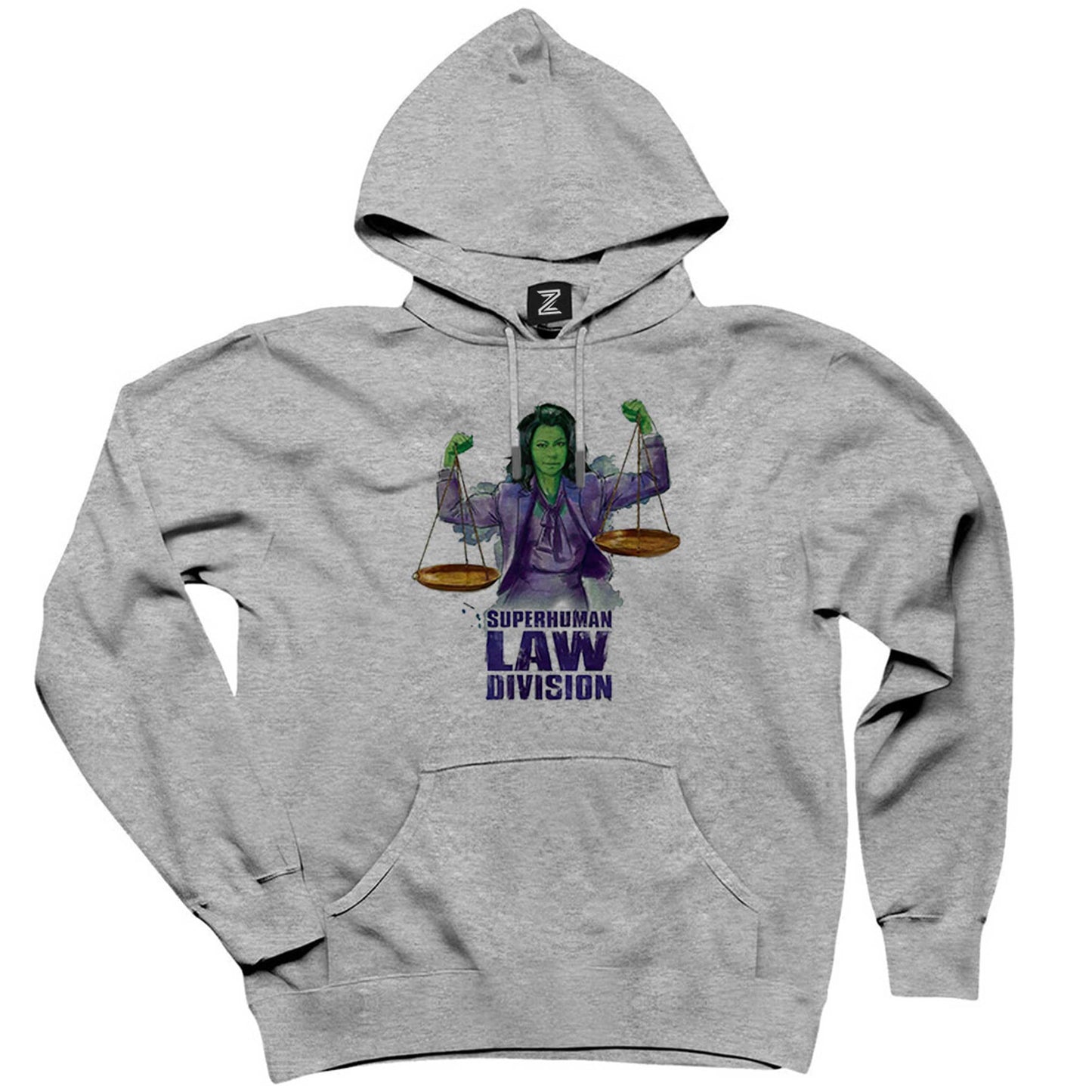 She Hulk SuperHuman Law Division Gri Kapşonlu Sweatshirt Hoodie