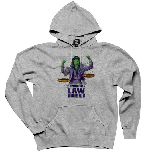 She Hulk SuperHuman Law Division Gri Kapşonlu Sweatshirt Hoodie