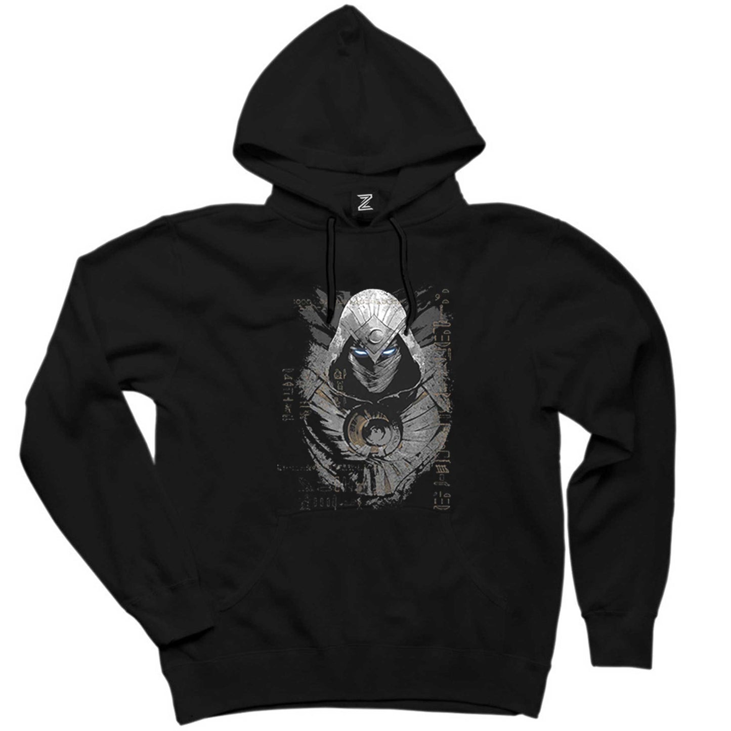 Moon Knight Warrios Face Siyah Kapşonlu Sweatshirt Hoodie