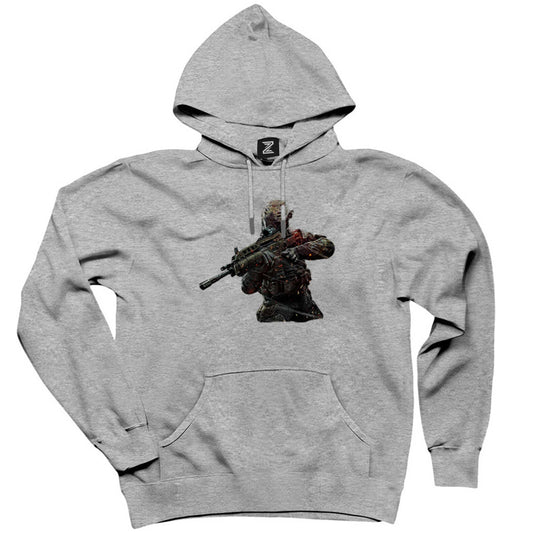 Call Of Duty Fighter Gri Kapşonlu Sweatshirt Hoodie