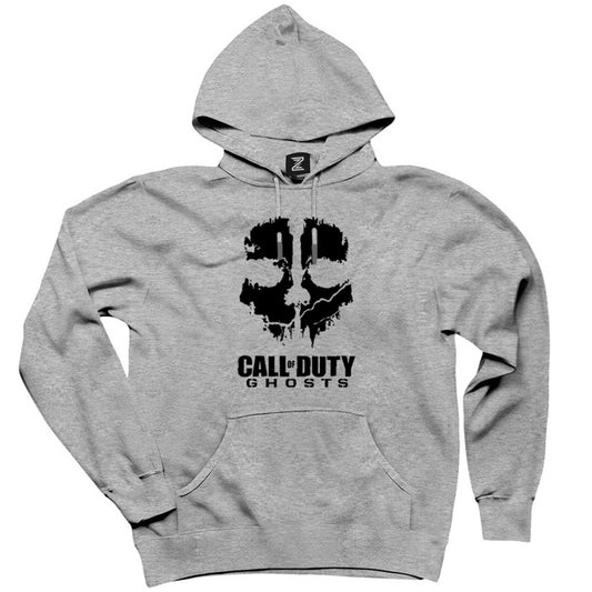 Call Of Duty Black Ghosts Gri Kapşonlu Sweatshirt Hoodie