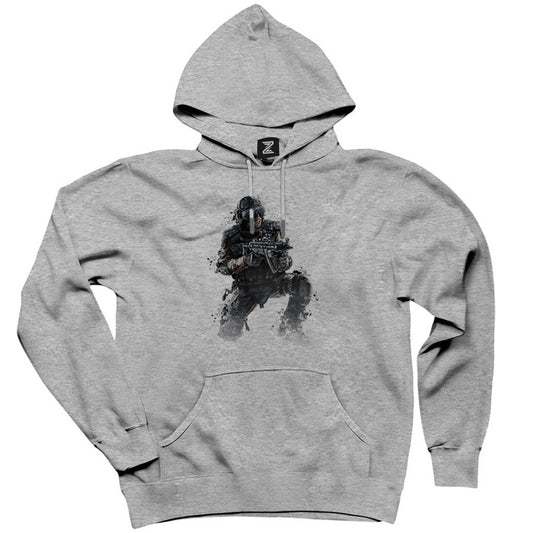 Call Of Duty Combatant Gri Kapşonlu Sweatshirt Hoodie