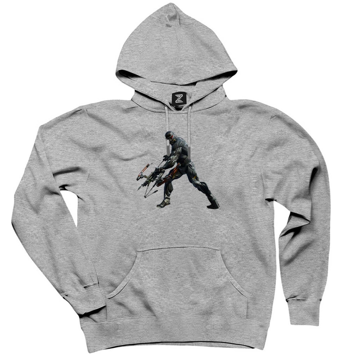 Crysis Warrior Gri Kapşonlu Sweatshirt Hoodie