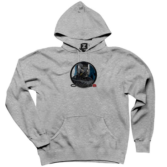 Crysis Masked Warrior Gri Kapşonlu Sweatshirt Hoodie