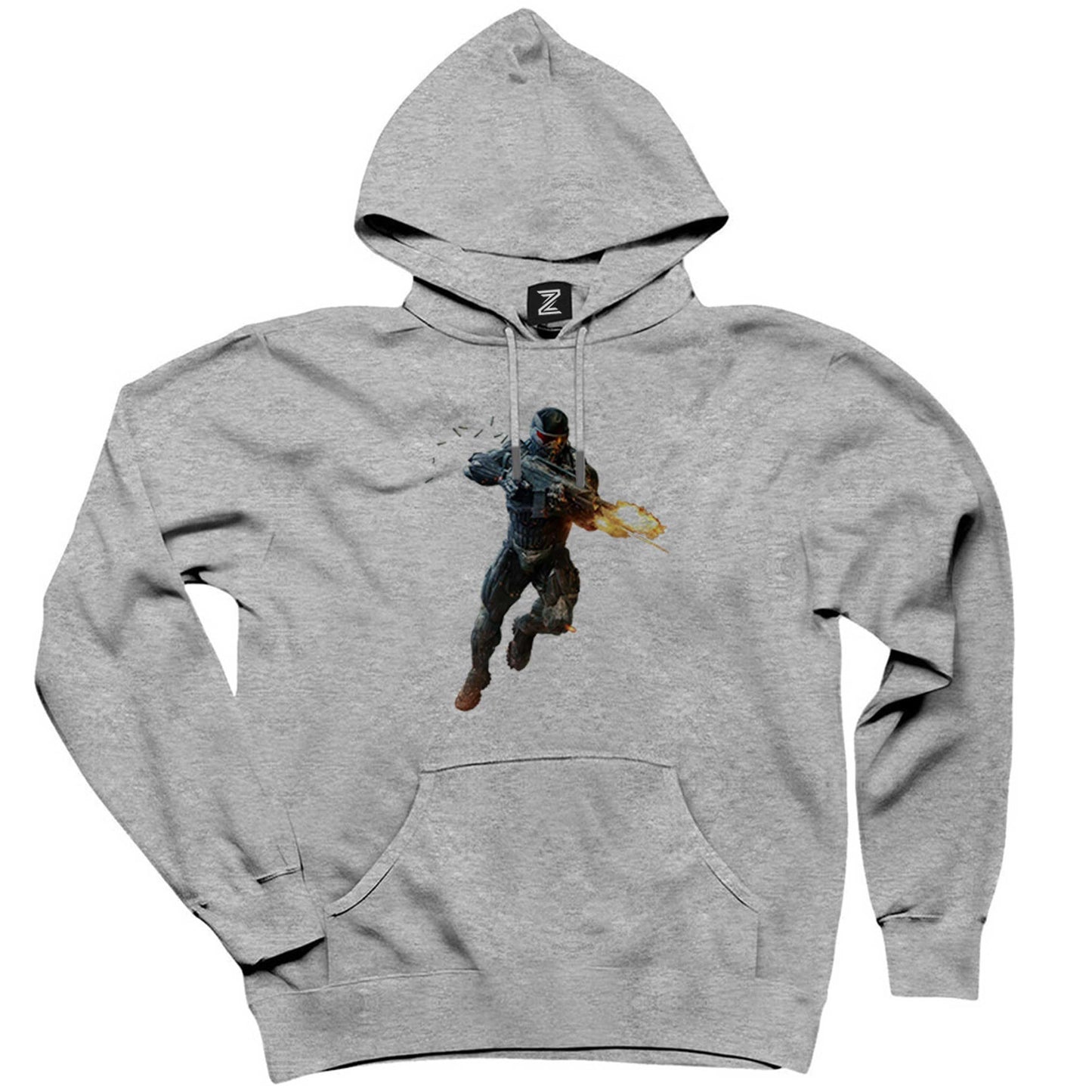 Crysis Fire Warrior Gri Kapşonlu Sweatshirt Hoodie