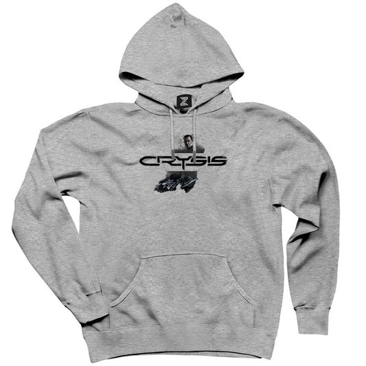 Crysis Stain Warrior Gri Kapşonlu Sweatshirt Hoodie