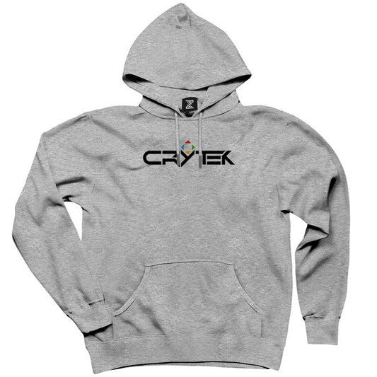 Crysis Triangle Text Gri Kapşonlu Sweatshirt Hoodie