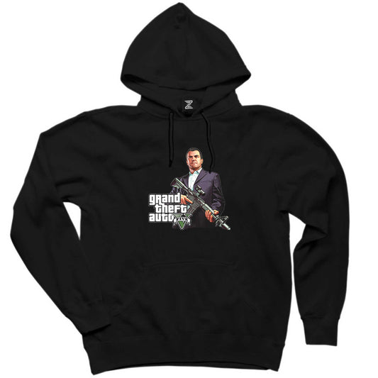 GTA Five Rifleman Siyah Kapşonlu Sweatshirt Hoodie