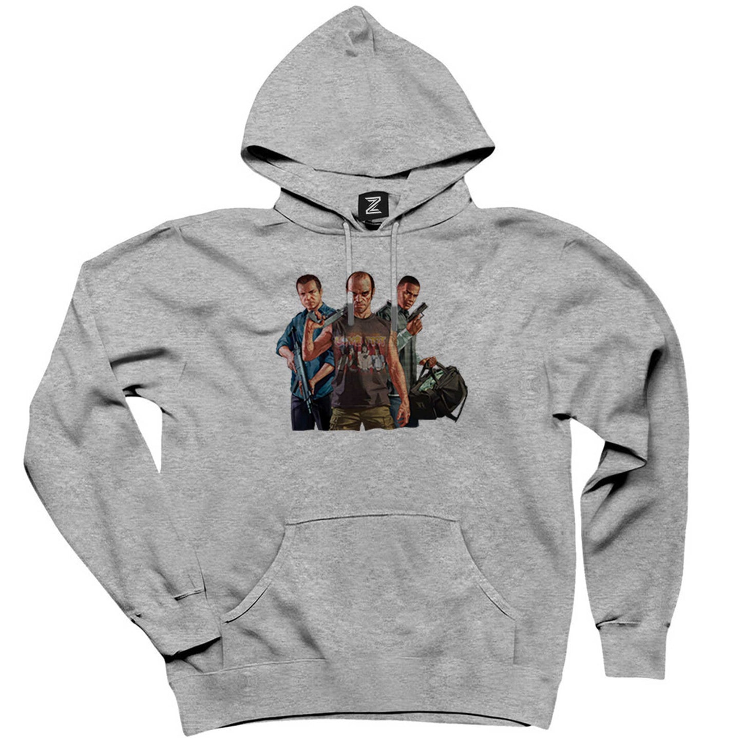 GTA Three Conspirator Gri Kapşonlu Sweatshirt Hoodie