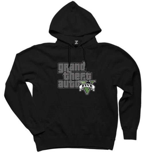 Grand Theft Auto Cobweb Logo Siyah Kapşonlu Sweatshirt Hoodie