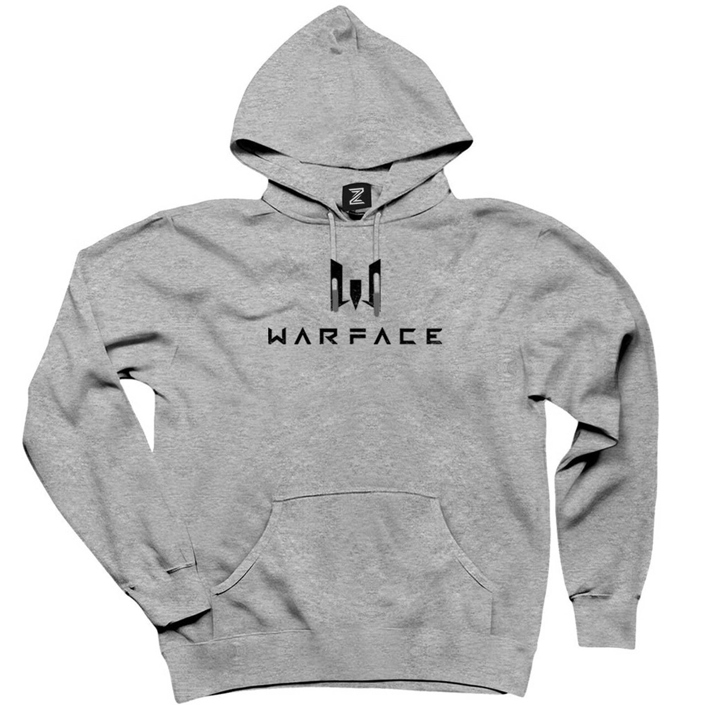 Warfare Black Text Gri Kapşonlu Sweatshirt Hoodie