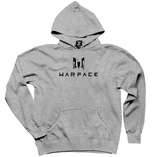 Warfare Black Text Gri Kapşonlu Sweatshirt Hoodie