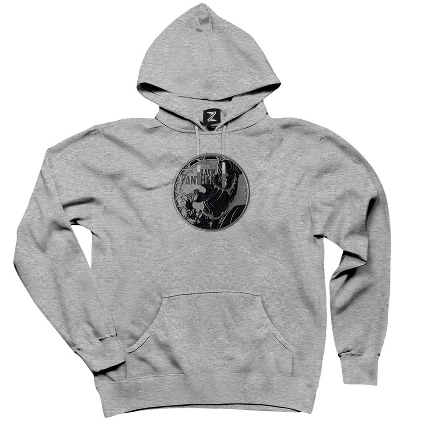 Marvel Black Panter Circle Gri Kapşonlu Sweatshirt Hoodie