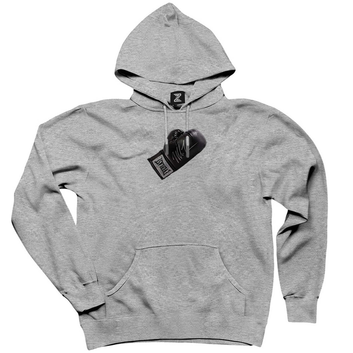 Black Boxing Gloves Gri Kapşonlu Sweatshirt Hoodie