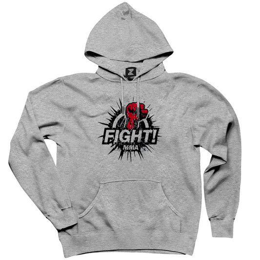 Boxing Fight MMA Gri Kapşonlu Sweatshirt Hoodie