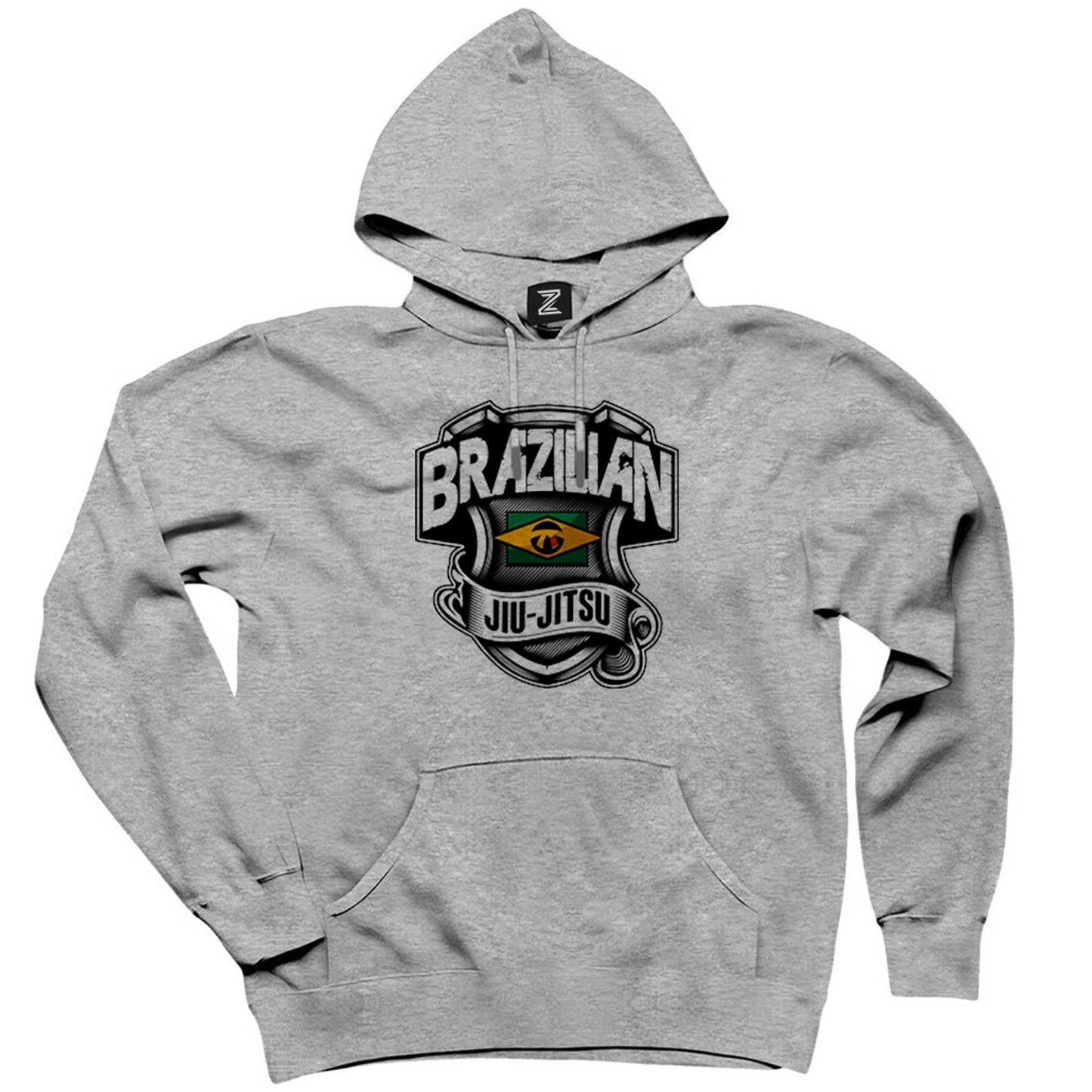 Brezilya Jiujitsusu Gri Kapşonlu Sweatshirt Hoodie