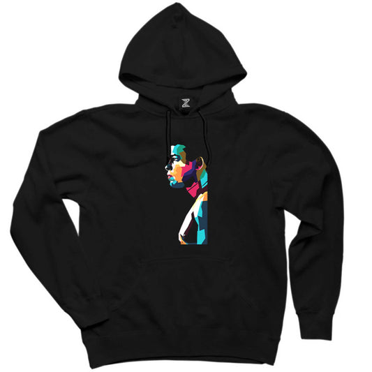 Muhammed Ali Portre Siyah Kapşonlu Sweatshirt Hoodie
