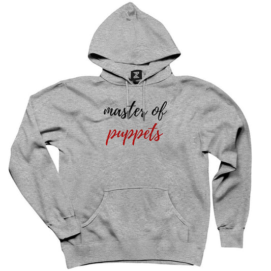 Metallica Master of Puppets Text Gri Kapşonlu Sweatshirt Hoodie