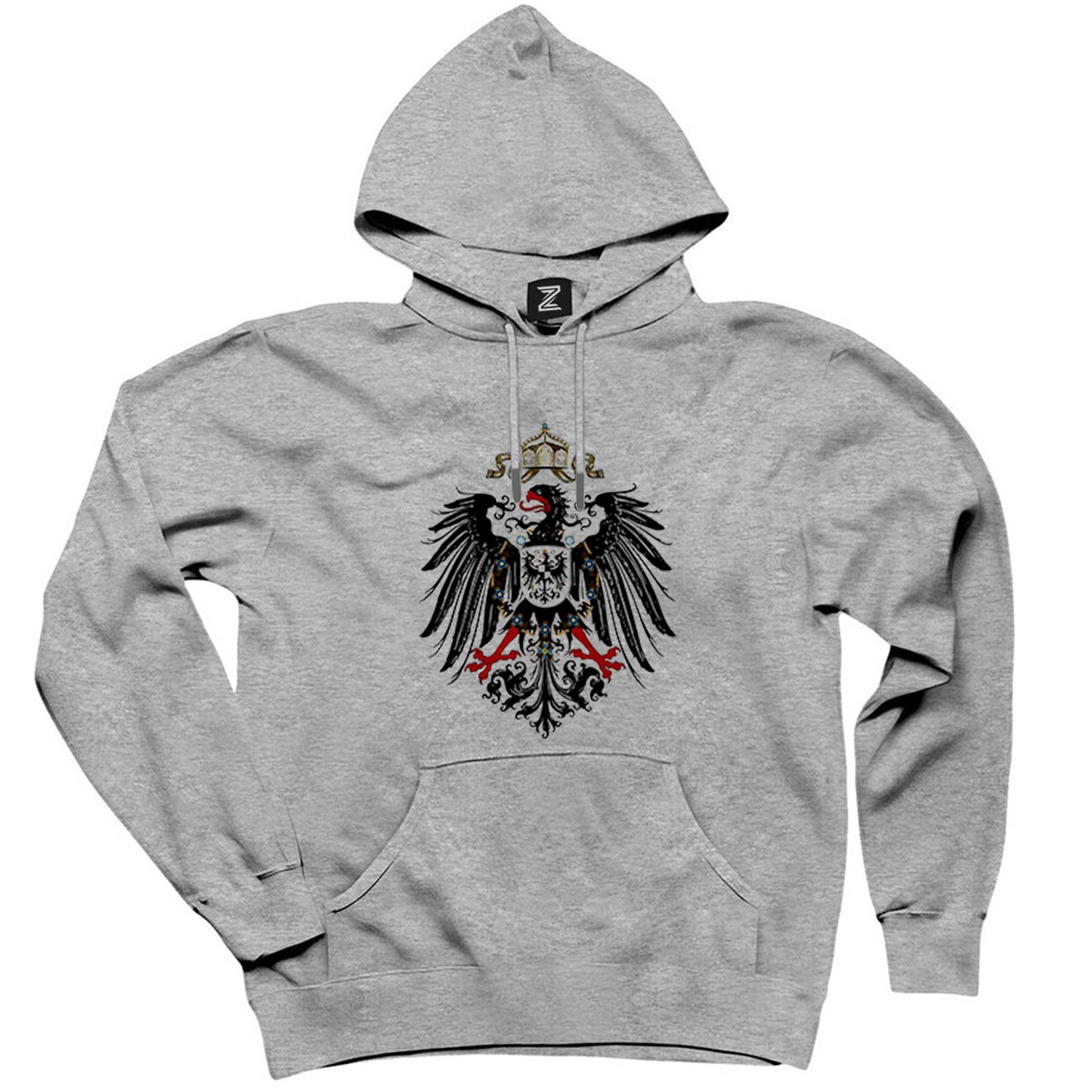 Hearts of Iron 4 Imperial Coat of Arms of Germany Gri Kapşonlu Sweatshirt Hoodie