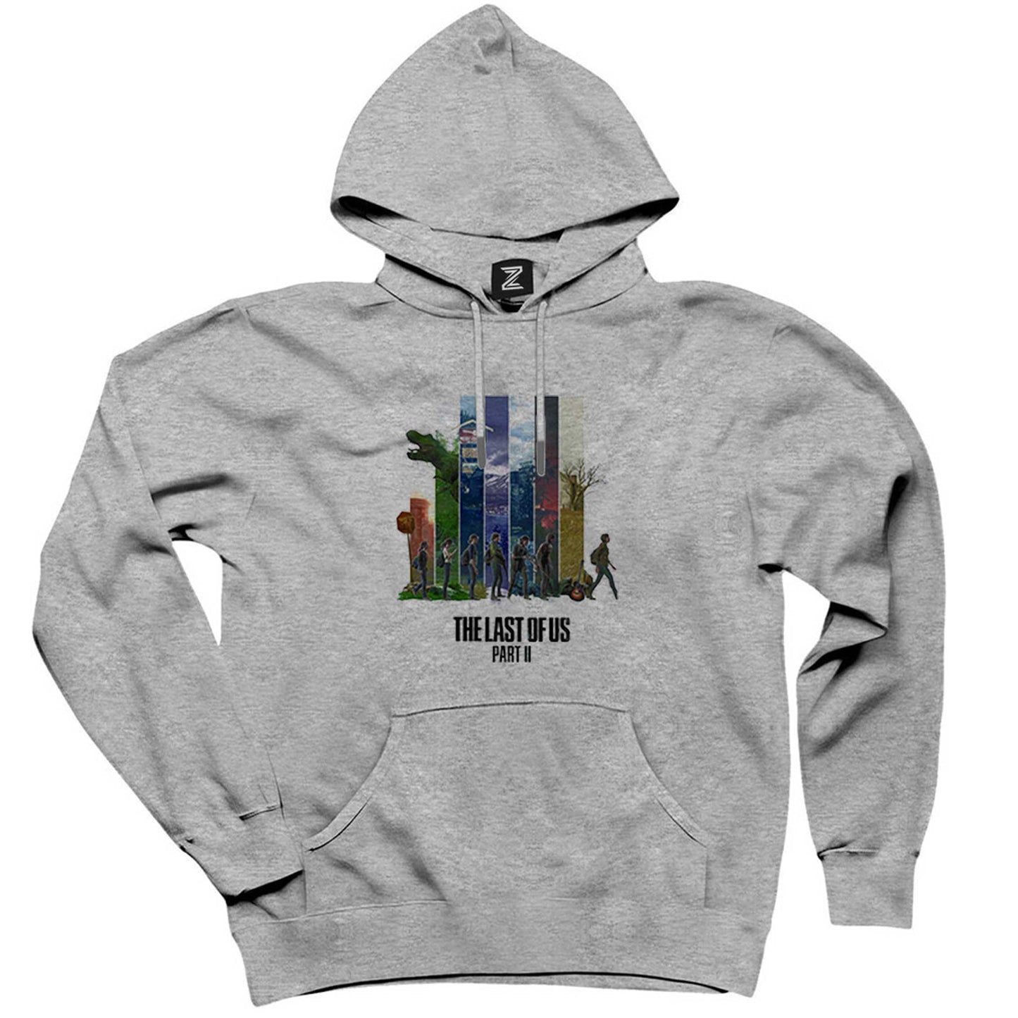 The Last Of Us 2 Ellie Part Gri Kapşonlu Sweatshirt Hoodie