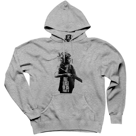 The Last Of Us 2 Ellie Siluet Gri Kapşonlu Sweatshirt Hoodie