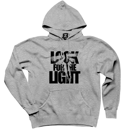 The Last Of Us Look for The Light Text Gri Kapşonlu Sweatshirt Hoodie