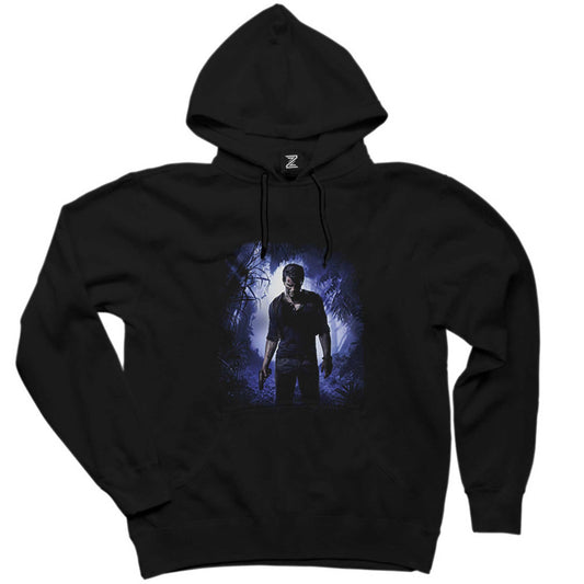 Uncharted 4 Nathan Drake Siyah Kapşonlu Sweatshirt Hoodie