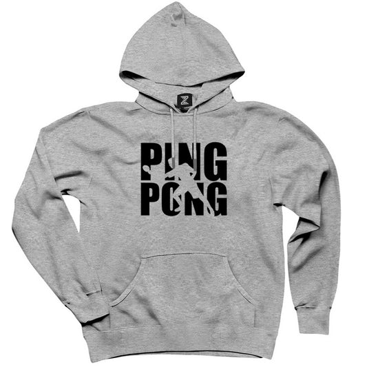 Ping Pong Actor Gri Kapşonlu Sweatshirt Hoodie