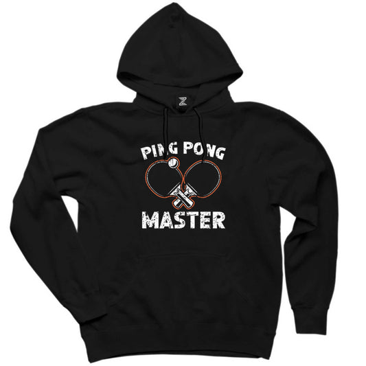 Ping Pong Player Siyah Kapşonlu Sweatshirt Hoodie