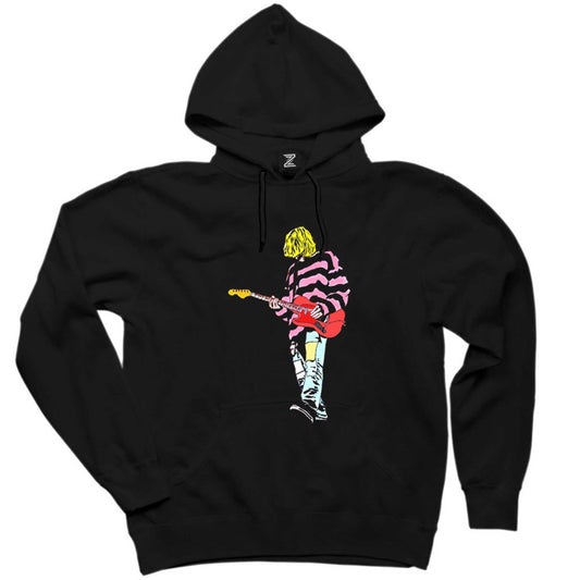 Nirvana Kurt Cobain Siluet Siyah Kapşonlu Sweatshirt Hoodie