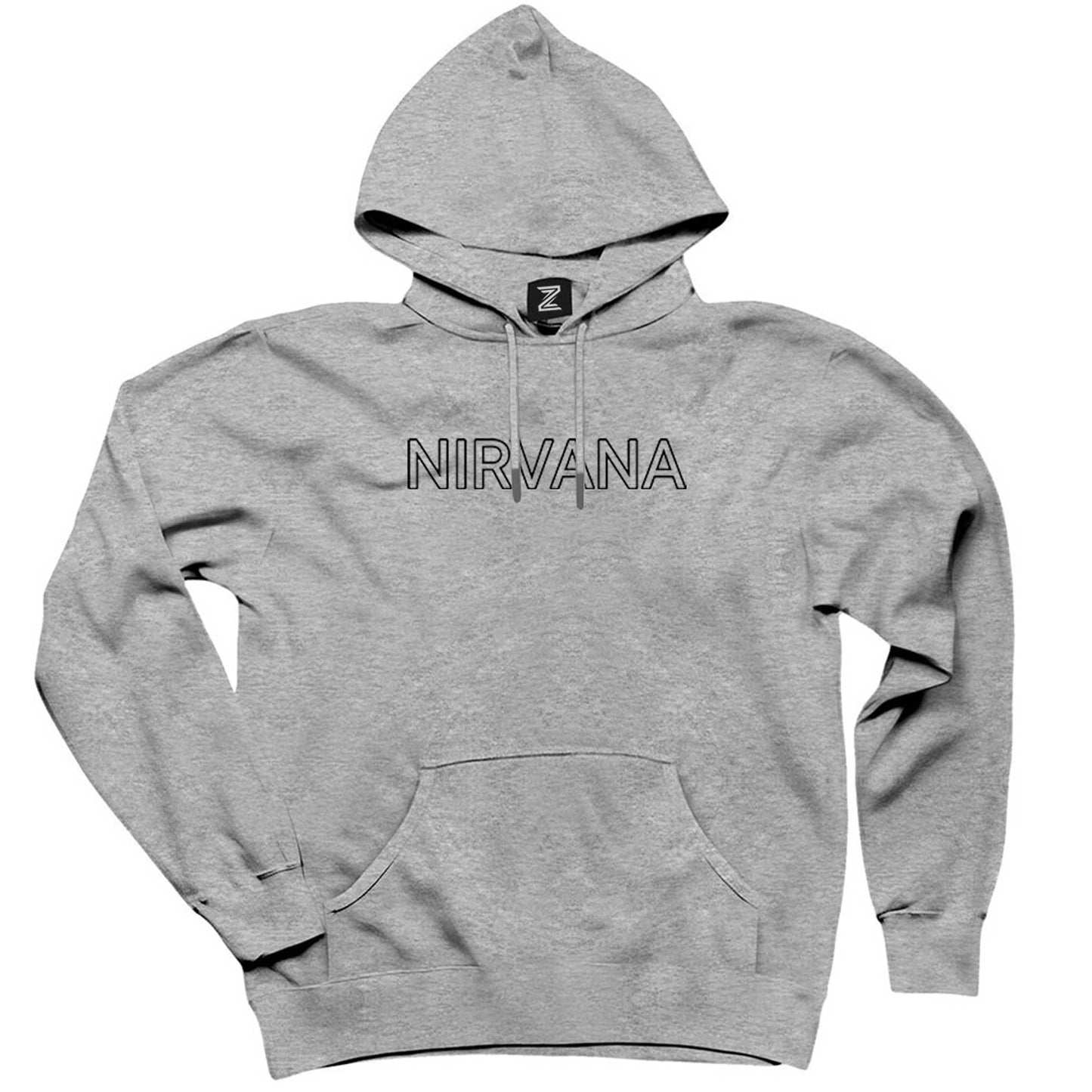 Nirvana Yazı Gri Kapşonlu Sweatshirt Hoodie