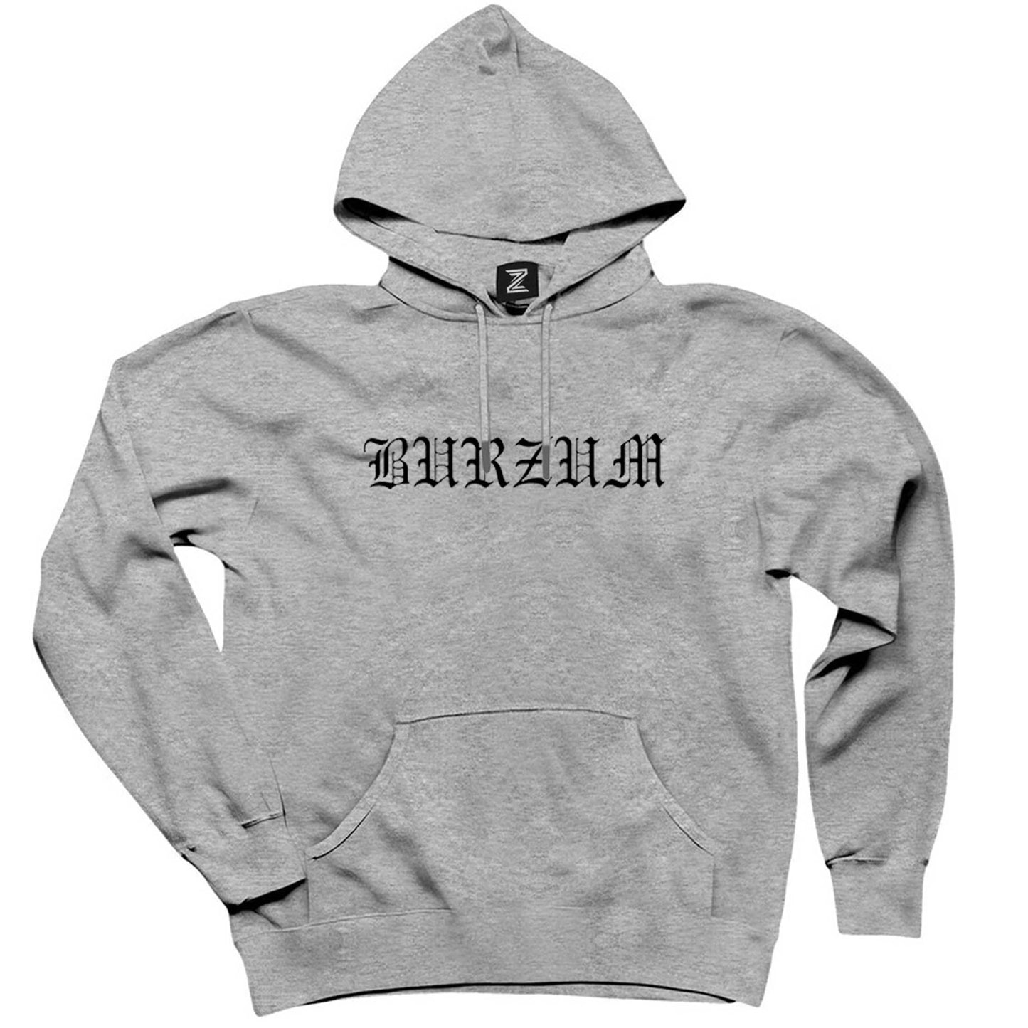 Burzum Logo Yazı White Gri Kapşonlu Sweatshirt Hoodie