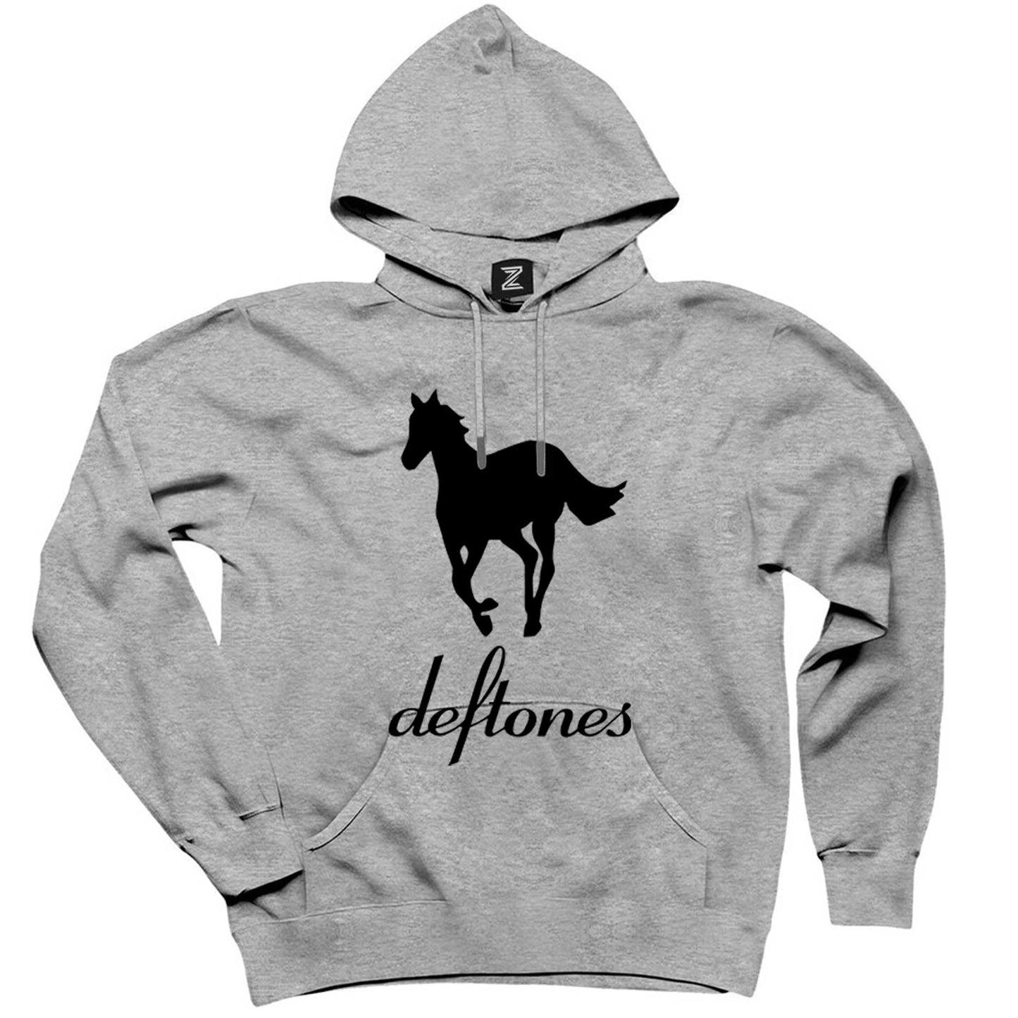 Deftones Pony Gri Kapşonlu Sweatshirt Hoodie