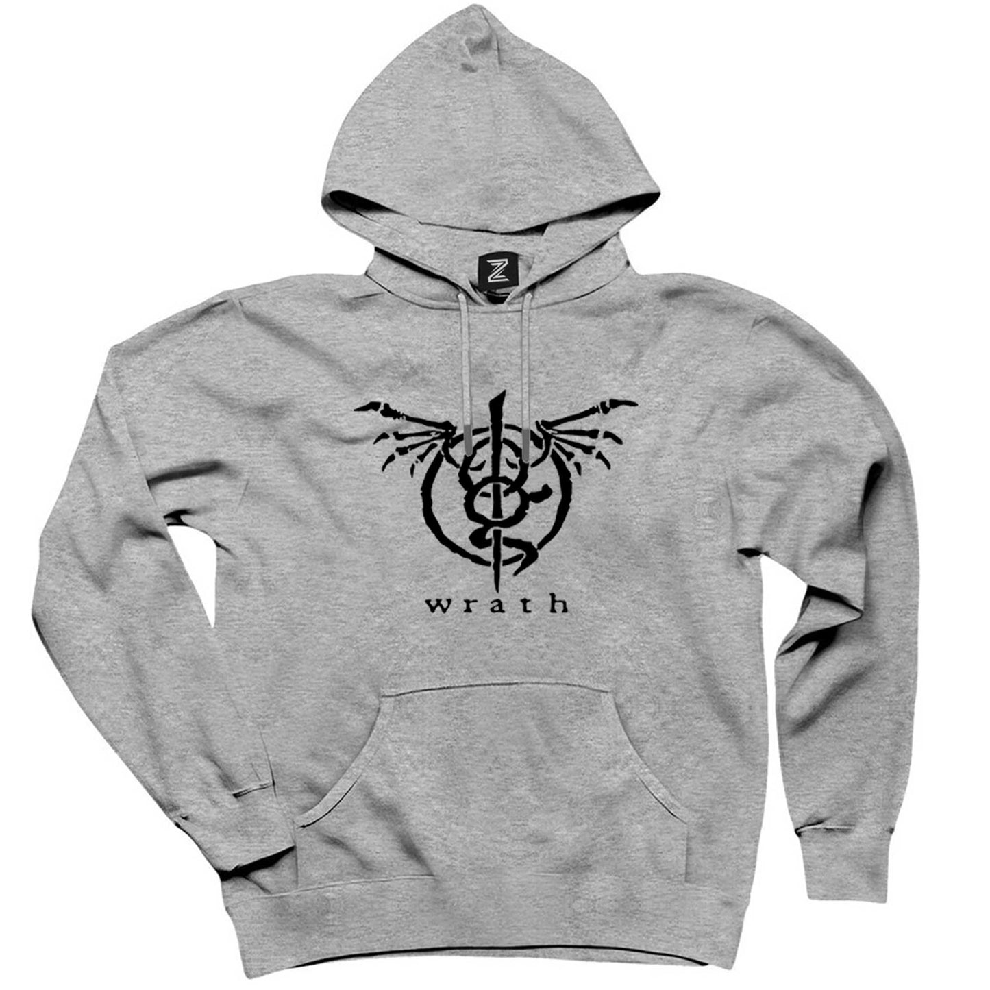 Lamb of God Wrath Logo Gri Kapşonlu Sweatshirt Hoodie