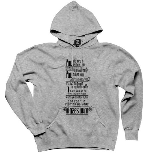 Linkin Park Burn It Down Gri Kapşonlu Sweatshirt Hoodie