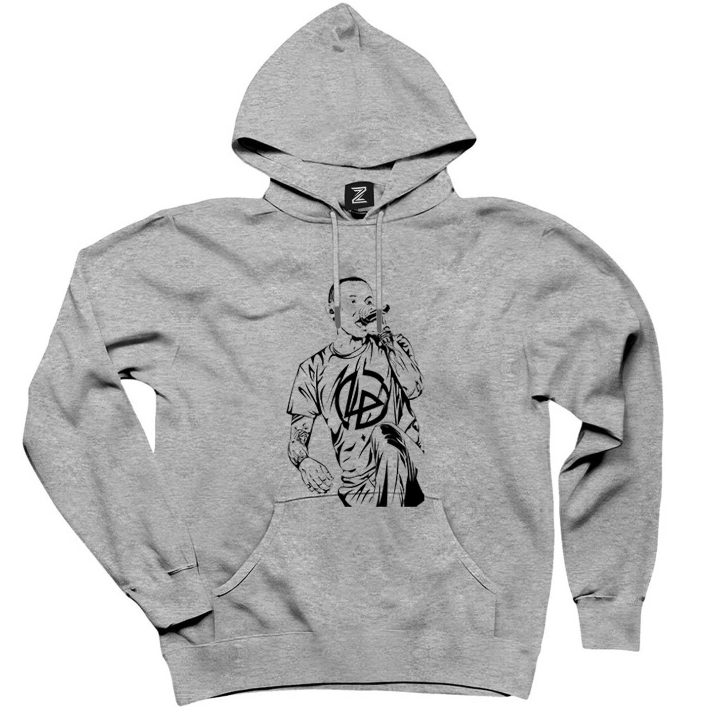 Linkin Park Chester Grafiti Gri Kapşonlu Sweatshirt Hoodie