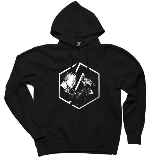 Linkin Park Chester Logo Siyah Kapşonlu Sweatshirt Hoodie