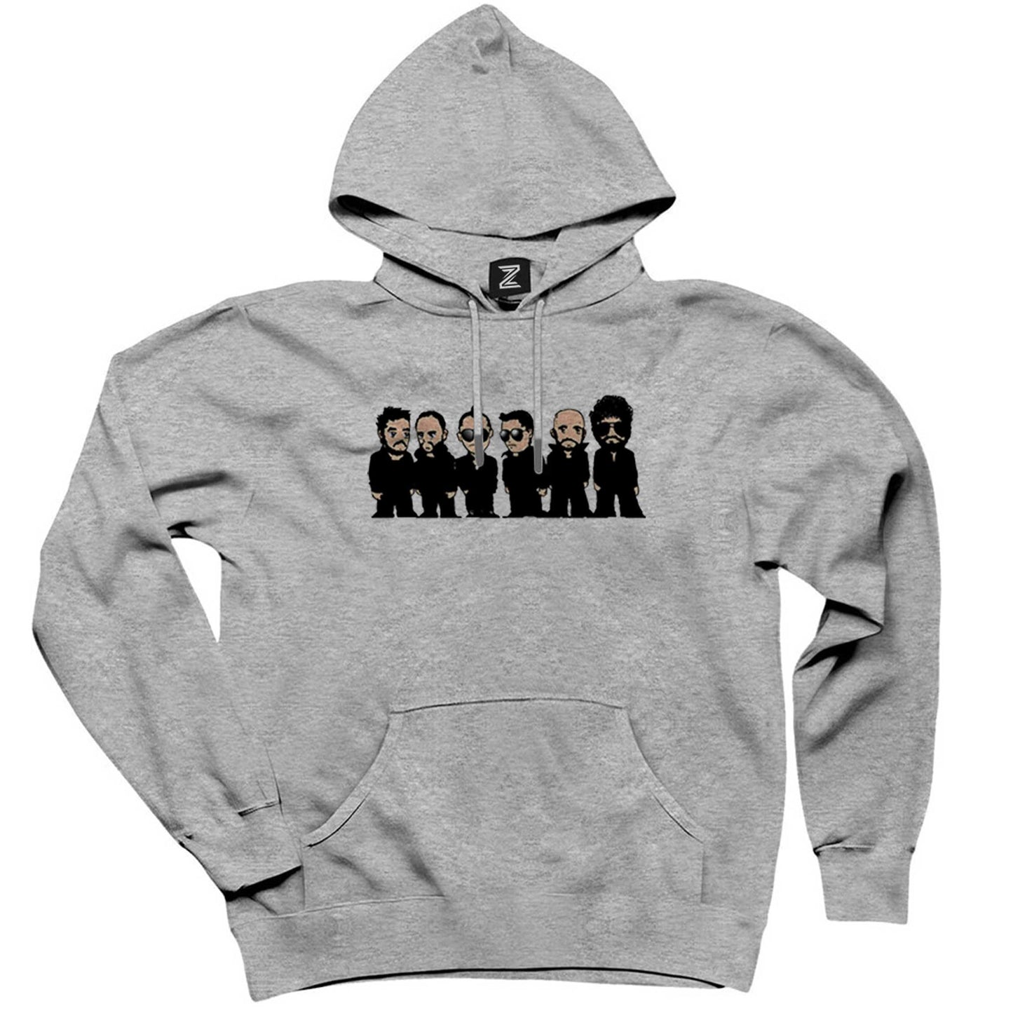 Linkin Park Minutes Cartoon Gri Kapşonlu Sweatshirt Hoodie