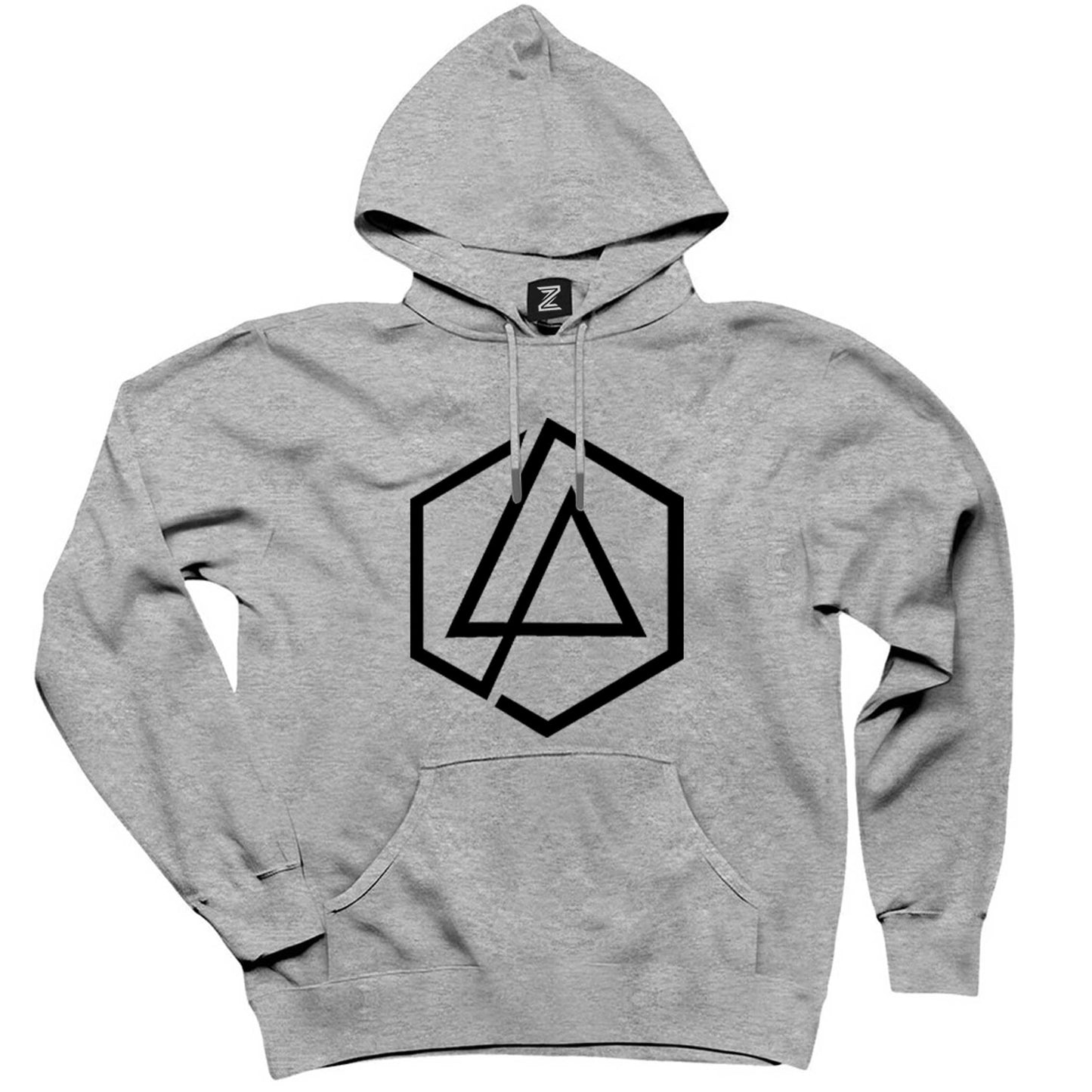 Linkin Park Symbol Gri Kapşonlu Sweatshirt Hoodie