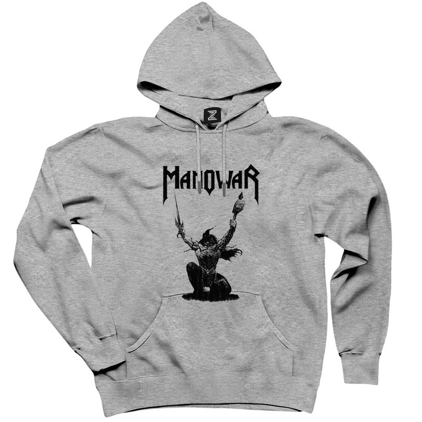 Manowar The Triumph of Steel Gri Kapşonlu Sweatshirt Hoodie