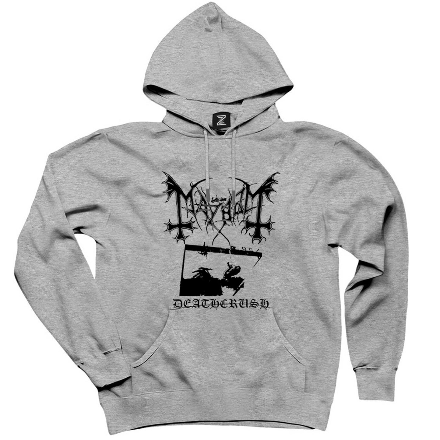 Mayhem Deathcrush Gri Kapşonlu Sweatshirt Hoodie