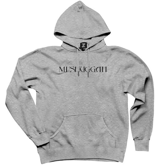Meshuggah Logo Text Gri Kapşonlu Sweatshirt Hoodie