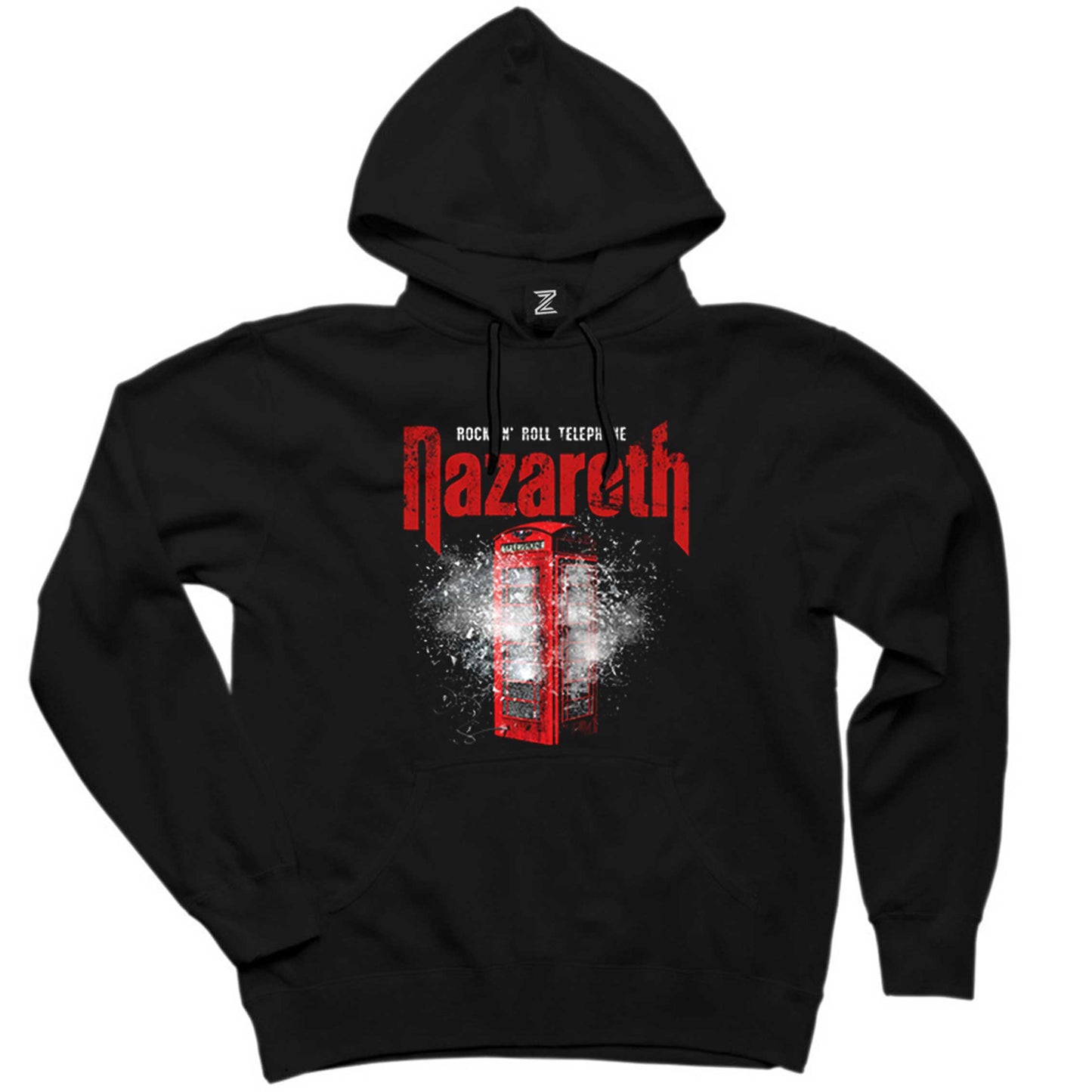 Nazareth Rock 'N' Roll Telephone Siyah Kapşonlu Sweatshirt Hoodie
