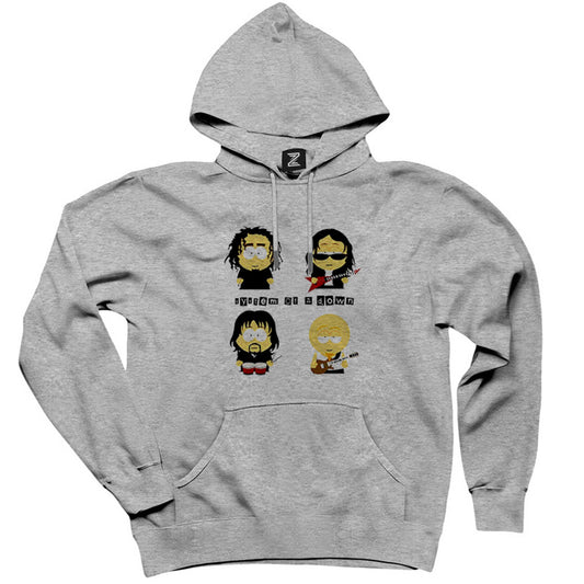 System of a Down Cartoon Gri Kapşonlu Sweatshirt Hoodie