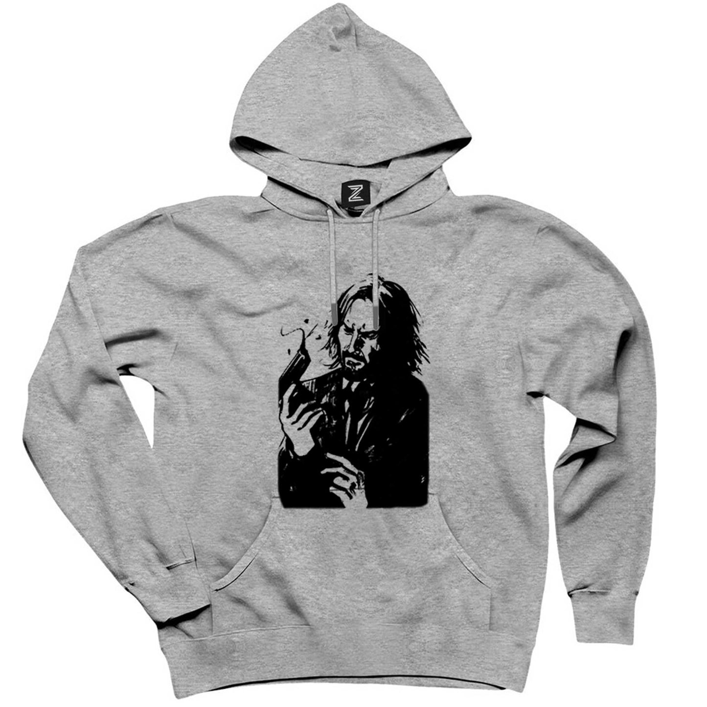 john Wick Chapter 4 Guns Gri Kapşonlu Sweatshirt Hoodie