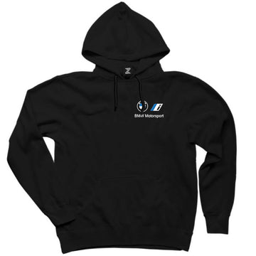 BMW New Logo Motorsports Siyah Kapşonlu Sweatshirt Hoodie