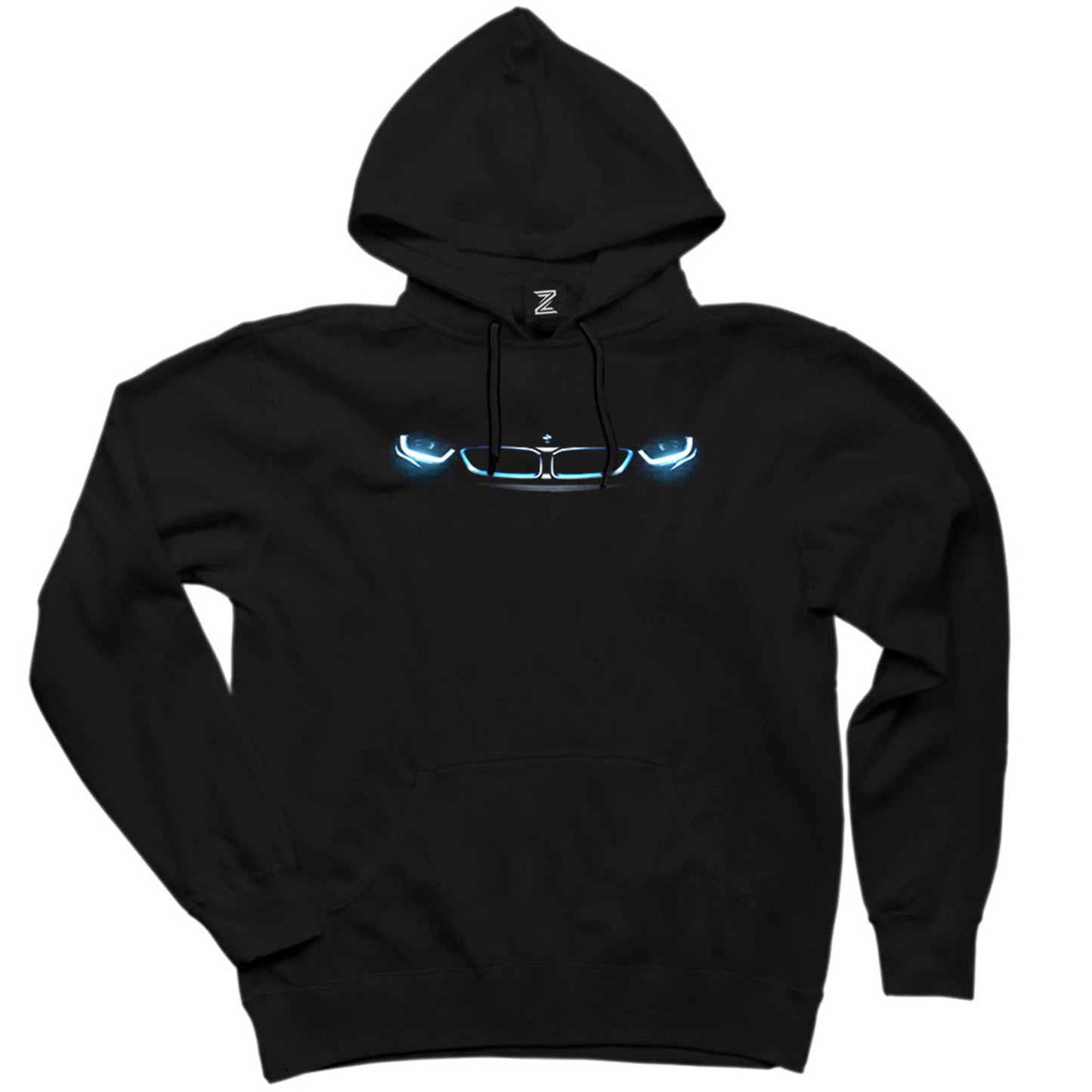 BMW i8 Headlights Siyah Kapşonlu Sweatshirt Hoodie