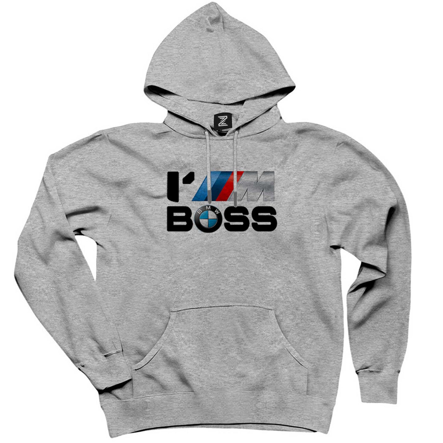 BMW IM BOSS Gri Kapşonlu Sweatshirt Hoodie