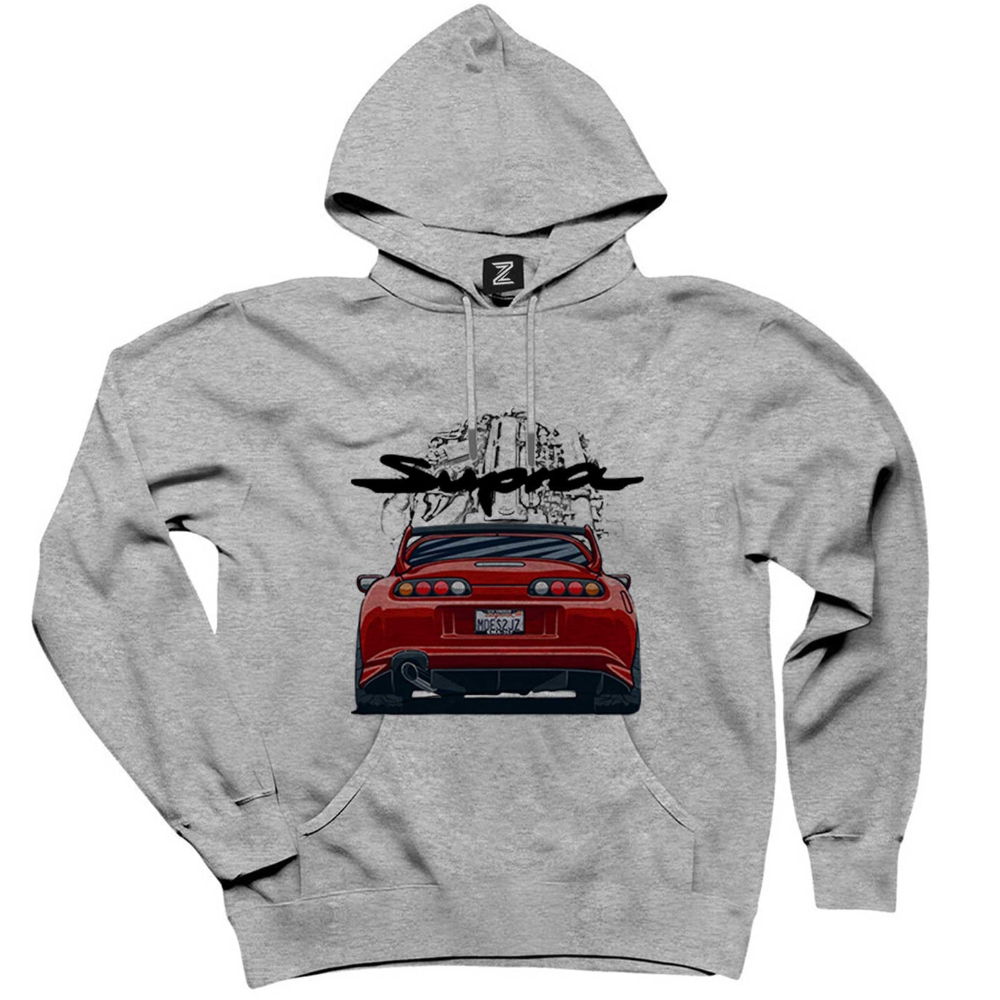 Toyota Supra 2jz Gri Kapşonlu Sweatshirt Hoodie